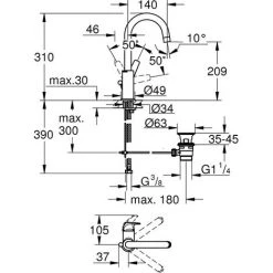 GROHE BauFlow Einhand-Waschtischbatterie - Chrom - 23753000 -GROHE SHOP 10745631 3