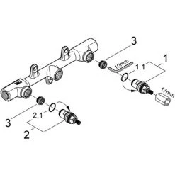 Grohe Atrio 3-Loch-Waschtisch-Batterie UP-Einbaukörper - 32706000 -GROHE SHOP 16947748 3