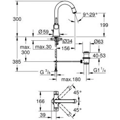 Grohe Grandera Zweigriff- Waschtischbatterie DN 15, L- Size, Schwenkbarer Auslauf, Farbe: Chrom - 21107000 -GROHE SHOP 16947842 2