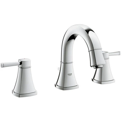 Grohe Grandera 3-Loch-Waschtischbatterie, DN 15, Mit Ablaufgarnitur, Farbe: Chrom - 20417000 3 Grohe Grandera 3-Loch-Waschtischbatterie, DN 15, Mit Ablaufgarnitur, Farbe: Chrom - 20417000
