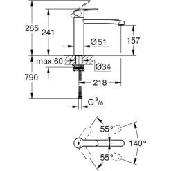 Grohe Eurostyle Cosmopolitan Einhand-Spültischbatterie, DN 15, Mittelhoher Auslauf, Für Vor-Fenster-Montage, Chrom - 31159002 5 Grohe Eurostyle Cosmopolitan Einhand-Spültischbatterie, DN 15, Mittelhoher Auslauf, Für Vor-Fenster-Montage, Chrom - 31159002 -GROHE SHOP 16947955 2
