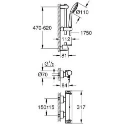 Grohe Grohtherm 2000 Thermostat Brausebatterie Mit Massage- Brausegarnitur - 34195001 5 Grohe Grohtherm 2000 Thermostat Brausebatterie Mit Massage- Brausegarnitur - 34195001 -GROHE SHOP 16947975 2