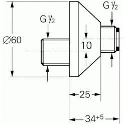 GROHE S-Anschluss 12004 Verstellbarkeit 10mm 1/2''x1/2'' Chrom 5 GROHE S-Anschluss 12004 Verstellbarkeit 10mm 1/2''x1/2'' Chrom -GROHE SHOP 17206939 2