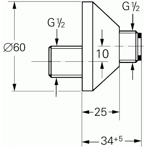 GROHE S-Anschluss 12004 Verstellbarkeit 10mm 1/2''x1/2'' Chrom 4 GROHE S-Anschluss 12004 Verstellbarkeit 10mm 1/2''x1/2'' Chrom – Bild 2