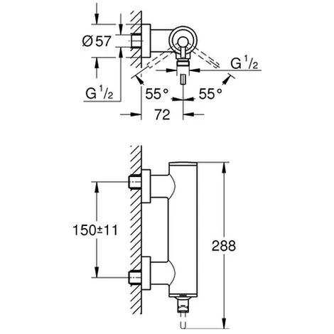 Grohe Einhand-Brausearmatur Atrio 32650 Wandmontage Chrom, 32650003 4 Grohe Einhand-Brausearmatur Atrio 32650 Wandmontage Chrom, 32650003 – Bild 2