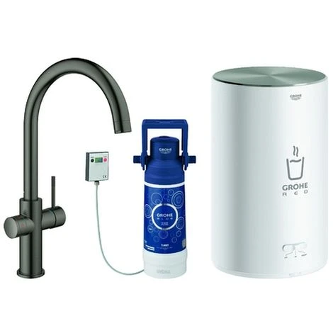 Grohe Armatur Und Boiler Red Duo M-Size C-Auslauf Hard Graphite Gebürstet, 30083AL1 3 Grohe Armatur Und Boiler Red Duo M-Size C-Auslauf Hard Graphite Gebürstet, 30083AL1