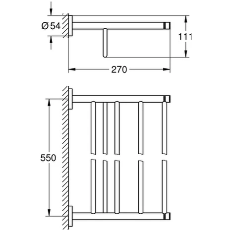 Grohe Multi-Badetuchhalter Essentials 40800 604mm Hard Graphite 4 Grohe Multi-Badetuchhalter Essentials 40800 604mm Hard Graphite – Bild 2