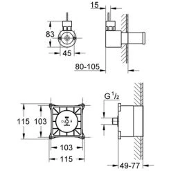 Grohe Rohbauset F-digital Deluxe 29074 Für Dampfmodule 36362000 Oder 27934000, 29074000 -GROHE SHOP 18073114 2