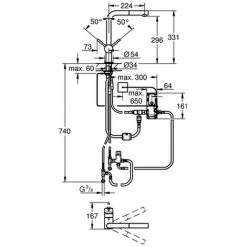 Grohe Elektronische-Einhebelmischer Spültischarmatur Minta Touch 31360 L-Auslauf Chrom, 31360001 -GROHE SHOP 18073753 2