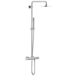 Grohe Duschsystem Rainshower 210 27032 Mit Thermostat/Sena Handbrause Chrom, 27032001