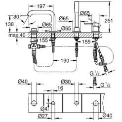 Grohe 4 Loch Einhand-Wannenkombination Essence 19578 Hard Graphite -GROHE SHOP 18074332 2