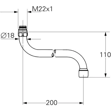 Grohe S-Rohrauslauf, 13052/13051, Für Wandbatterie Mit Mischdüse, Metall, Chrom, 65394 7 4 Grohe S-Rohrauslauf, 13052/13051, Für Wandbatterie Mit Mischdüse, Metall, Chrom, 65394 7 – Bild 2