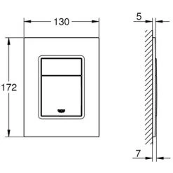 Grohe WC-Betätigung Skate Cosmopolitan S 37535 2-Mengen/Start&Stopp Hard Graphite, 37535A00 -GROHE SHOP 23035703 2
