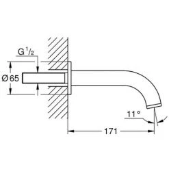Grohe Wanneneinlauf Atrio 13139 Wandmontage Chrom, 13139003 -GROHE SHOP 23036089 2
