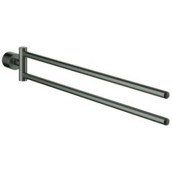 Grohe Handtuchhalter Atrio 40308 2-armig Hard Graphite Gebürstet, 40308AL3