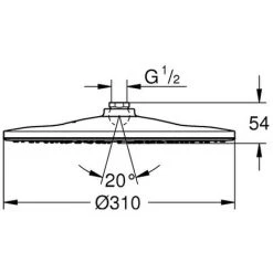 Grohe Kopfbrause Rainshower 310 Mono 26561 Chrom/moon White, 26561LS0 -GROHE SHOP 23036534 2