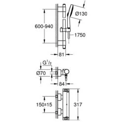Grohe Thermostat-Brausearmatur GrohTherm 2000 34482 Mit Brausegarnitur Power&Soul Chrom, 34482001 5 Grohe Thermostat-Brausearmatur GrohTherm 2000 34482 Mit Brausegarnitur Power&Soul Chrom, 34482001 -GROHE SHOP 23036639 2