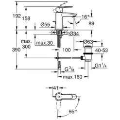 Grohe Einhandmischer Waschtischarmatur Batterie Eurostyle C 23387 Mittelstellung Kalt Chrom, 2338720E 5 Grohe Einhandmischer Waschtischarmatur Batterie Eurostyle C 23387 Mittelstellung Kalt Chrom, 2338720E -GROHE SHOP 23037014 2