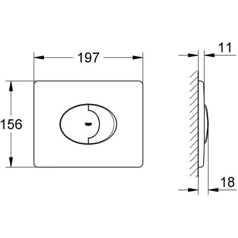 GROHE Abdeckplatte Drückerplatte SKATE AIR Mattchrom - 38506P00 4 GROHE Abdeckplatte Drückerplatte SKATE AIR Mattchrom - 38506P00 – Bild 2