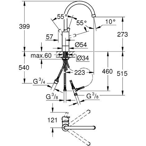 Grohe Feel Küchenarmatur 31202000 | Schwenkbarer Einhebelmischer | SilkMove Keramikkartusche | StarLight Oberfläche | Mengenbegrenzer | Flexschläuche | Spültischarmatur | Chrom | 09318 7 4 Grohe Feel Küchenarmatur 31202000 | Schwenkbarer Einhebelmischer | SilkMove Keramikkartusche | StarLight Oberfläche | Mengenbegrenzer | Flexschläuche | Spültischarmatur | Chrom | 09318 7 – Bild 2