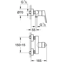 Grohe Duscharmatur Feel, 32270000, Einhandmischer Für Brause, Mengenbegrenzung, Rückflussverhinderer, SilkMove Keramikkartusche, StarLight Oberfläche, Chrom, 09427 6 -GROHE SHOP 24887705 2