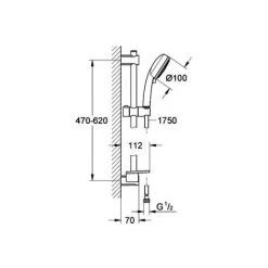 Grohe Duschset Vitalio Comfort 3, 26096000, Brausegarnitur Mit Handbrause, Wandstange (60 Cm), Brauseschlauch (175 Cm), 3 Strahlarten, Antikalk-System, CoolTouch Sicherheitsgehäuse, Chrom, 20866 6 5 Grohe Duschset Vitalio Comfort 3, 26096000, Brausegarnitur Mit Handbrause, Wandstange (60 Cm), Brauseschlauch (175 Cm), 3 Strahlarten, Antikalk-System, CoolTouch Sicherheitsgehäuse, Chrom, 20866 6 -GROHE SHOP 24887772 2