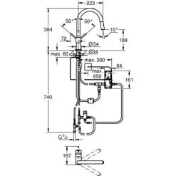 Grohe Minta Touch Elektronische Einhand-Spültischbatterie, DN15, C-Auslauf, Dual Spülbrause, Farbe: Chrom - 31358002 -GROHE SHOP 25039568 2