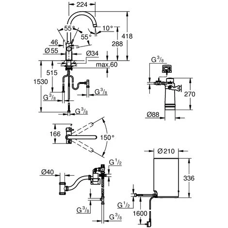 Grohe Red Duo Armatur Und Boiler Größe M, C-Auslauf, Farbe: Chrom - 30083001 4 Grohe Red Duo Armatur Und Boiler Größe M, C-Auslauf, Farbe: Chrom - 30083001 – Bild 2