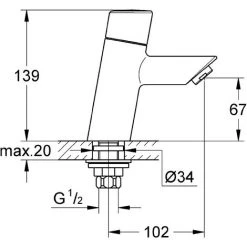 Grohe Waschtischarmatur Feel, 32274000, Standventil Mit Keramik-Oberteil, GroheStarLight Oberfläche, Mousseur, Chrom, 09463 4 5 Grohe Waschtischarmatur Feel, 32274000, Standventil Mit Keramik-Oberteil, GroheStarLight Oberfläche, Mousseur, Chrom, 09463 4 -GROHE SHOP 26286859 2
