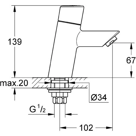 Grohe Waschtischarmatur Feel, 32274000, Standventil Mit Keramik-Oberteil, GroheStarLight Oberfläche, Mousseur, Chrom, 09463 4 4 Grohe Waschtischarmatur Feel, 32274000, Standventil Mit Keramik-Oberteil, GroheStarLight Oberfläche, Mousseur, Chrom, 09463 4 – Bild 2