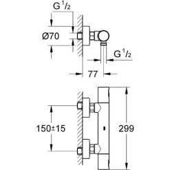 Grohe Duscharmatur Precision Joy, 34333000,Thermostatbatterie Für Brause Mit Mischwasserabsperrung, Rückflussverhinderer, StarLight Oberfläche, Chrom, 09499 3 5 Grohe Duscharmatur Precision Joy, 34333000,Thermostatbatterie Für Brause Mit Mischwasserabsperrung, Rückflussverhinderer, StarLight Oberfläche, Chrom, 09499 3 -GROHE SHOP 26286860 2