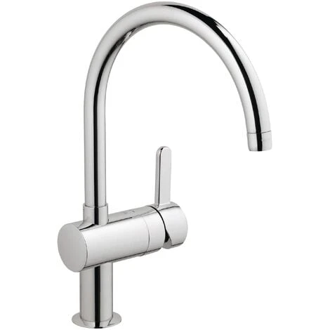 Grohe Spültischarmatur Flair C, 32452, Einhandmischer Für Spüle Mit SilkMove Keramikkartusche, StarLight Oberfläche, Schnell-Montage-System, Anschlagbegrenzung, Chrom, 09545 7 3 Grohe Spültischarmatur Flair C, 32452, Einhandmischer Für Spüle Mit SilkMove Keramikkartusche, StarLight Oberfläche, Schnell-Montage-System, Anschlagbegrenzung, Chrom, 09545 7