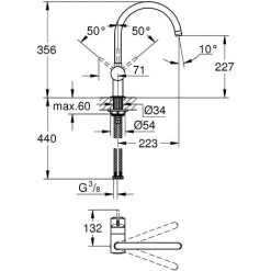 Grohe Spültischarmatur Flair C, 32452, Einhandmischer Für Spüle Mit SilkMove Keramikkartusche, StarLight Oberfläche, Schnell-Montage-System, Anschlagbegrenzung, Chrom, 09545 7 5 Grohe Spültischarmatur Flair C, 32452, Einhandmischer Für Spüle Mit SilkMove Keramikkartusche, StarLight Oberfläche, Schnell-Montage-System, Anschlagbegrenzung, Chrom, 09545 7 -GROHE SHOP 26286865 2
