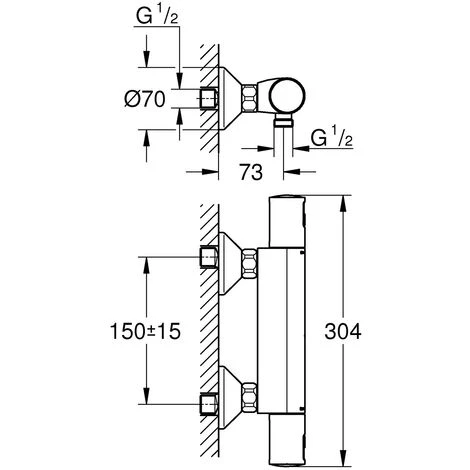 Grohe Duscharmatur Precision Start, 34594000, Thermostatbatterie Für Brause, StarLight Oberfläche, TurboStat Kartusche Mit Dehnstoff-Thermoelement, EcoJoy Wasserspar-Technologie, Chrom, 09715 4 5 Grohe Duscharmatur Precision Start, 34594000, Thermostatbatterie Für Brause, StarLight Oberfläche, TurboStat Kartusche Mit Dehnstoff-Thermoelement, EcoJoy Wasserspar-Technologie, Chrom, 09715 4 – Bild 3