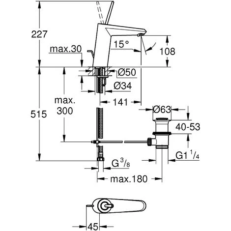 Grohe Waschtischarmatur Eurodisc Joystick, 23427000, Badarmatur, Waschtischarmatur Mit StarLight Oberfläche, Mittelhoher Auslauf, StarLight Oberfläche, Schnellbefestigungssystem, Chrom, 09731 4 5 Grohe Waschtischarmatur Eurodisc Joystick, 23427000, Badarmatur, Waschtischarmatur Mit StarLight Oberfläche, Mittelhoher Auslauf, StarLight Oberfläche, Schnellbefestigungssystem, Chrom, 09731 4 – Bild 3
