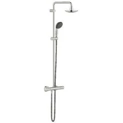 Grohe Duschsystem Vitalio Start, 27960000 Mit Durchflusskonstanthalter, EcoJoy Technologie, StarLight Oberfläche, SpeedClean Antikalk-System, Metallgriff, Chrom, 20899 4