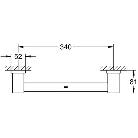 GROHE Wannengriff Essentials Cube 40514_1 340mm Metall Hard Graphite Gebürstet, 40514AL1 4 GROHE Wannengriff Essentials Cube 40514_1 340mm Metall Hard Graphite Gebürstet, 40514AL1 – Bild 2