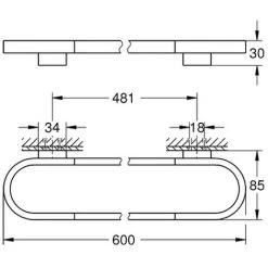 GROHE Badetuchhalter/Halter Selection 41056 600mm Hard Graphite, 41056A00 5 GROHE Badetuchhalter/Halter Selection 41056 600mm Hard Graphite, 41056A00 -GROHE SHOP 26325509 2