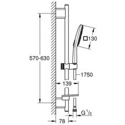 GROHE Brausest.-Set RSH 130 SmartActive 26584 Cube 600mm 9,5l Ablage Chrom, 26584000 5 GROHE Brausest.-Set RSH 130 SmartActive 26584 Cube 600mm 9,5l Ablage Chrom, 26584000 -GROHE SHOP 26325653 2