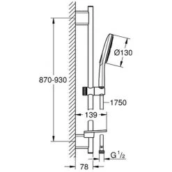 GROHE Brausestg.-Set RSH 130 SmartActive 26579 900mm 9,5l Moon White/chrom, 26579LS0 -GROHE SHOP 26325729 2