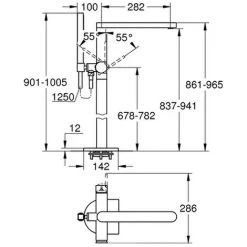 GROHE EH-Wannenbatterie Plus 23846_3 FMS Für Bodenmontage Supersteel, 23846DC3 -GROHE SHOP 26325880 2