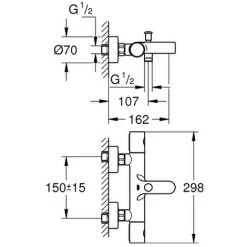 GROHE THM-Wannenbatterie Grohtherm 800 C 34766 Wandmontage Chrom, 34766000 5 GROHE THM-Wannenbatterie Grohtherm 800 C 34766 Wandmontage Chrom, 34766000 -GROHE SHOP 26326149 2
