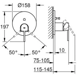 GROHE EH-Wannenbatterie Plus 24060_3 FMS Für 35600 Supersteel, 24060DC3 -GROHE SHOP 26326214 2