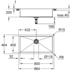 GROHE Edelstahlspüle K700 31580_1 1 Becken 864 X 464mm, 31580SD1 5 GROHE Edelstahlspüle K700 31580_1 1 Becken 864 X 464mm, 31580SD1 -GROHE SHOP 26326402 2