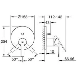GROHE EH-Wannenbatterie Lineare 24064_1 FMS Für 35600 Hard Graphite Gebürstet, 24064AL1 -GROHE SHOP 26326406 2
