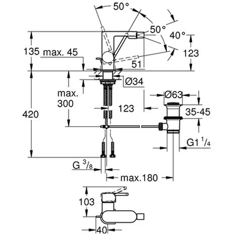 GROHE EH-Bidetbatterie Plus 33241_3 Hard Graphite Gebürstet, 33241AL3 4 GROHE EH-Bidetbatterie Plus 33241_3 Hard Graphite Gebürstet, 33241AL3 – Bild 2