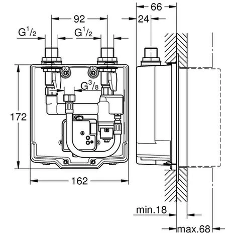 GROHE UP-EB-Kasten Eurosmart CE 36336_1 Therm. Mischung 230V Für WT-IR-FMS/230V, 36336001 4 GROHE UP-EB-Kasten Eurosmart CE 36336_1 Therm. Mischung 230V Für WT-IR-FMS/230V, 36336001 – Bild 2