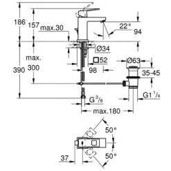GROHE EH-WT-Batterie Eurocube 23127 EcoJoy Hard Graphite Gebürstet, 23127AL0 5 GROHE EH-WT-Batterie Eurocube 23127 EcoJoy Hard Graphite Gebürstet, 23127AL0 -GROHE SHOP 26326454 2