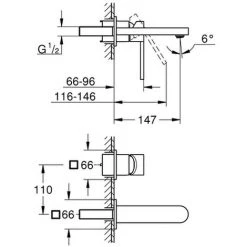 GROHE 2-L-WT-Wandbatterie Plus 29303_3 FMS Für 23200 Ausladung 147mm Supersteel, 29303DC3 5 GROHE 2-L-WT-Wandbatterie Plus 29303_3 FMS Für 23200 Ausladung 147mm Supersteel, 29303DC3 -GROHE SHOP 26326493 2