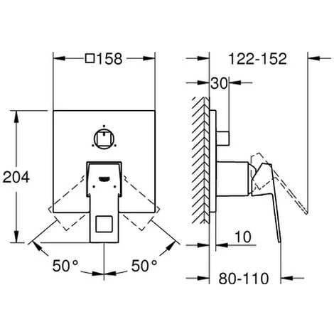 GROHE Einhandbatterie Eurocube 24094 FMS Für 35600 3-W-Umst. Hard Graphite Gebürstet, 24094AL0 4 GROHE Einhandbatterie Eurocube 24094 FMS Für 35600 3-W-Umst. Hard Graphite Gebürstet, 24094AL0 – Bild 2